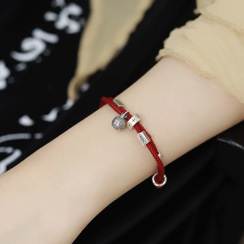 Pulsera trenzada hecha a mano con Buddha Stones , Plata de Ley 925, oro, bestia tragadora, pez Koi, riqueza - image 1