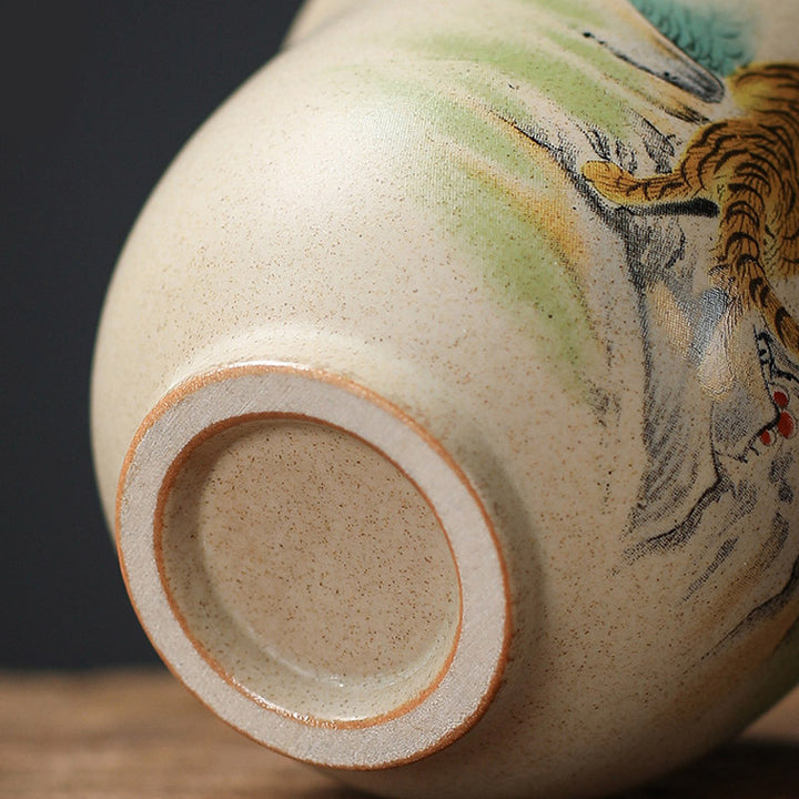 Taza de té de cerámica del zodíaco chino, 12 Buddha Stones, taza de té de Kung Fu, 130ml