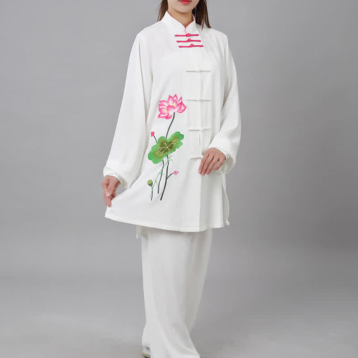 Conjunto de ropa para mujer con diseño de hojas y flores de loto y piedras de Buddha Stones para meditación, tai chi, oración y práctica espiritual zen - image 29