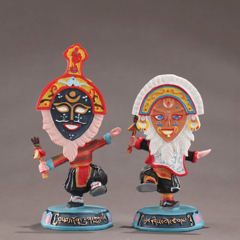 Máscara facial de ópera tibetana con Buddha Stones , adorno decorativo para el hogar, oficina y coche