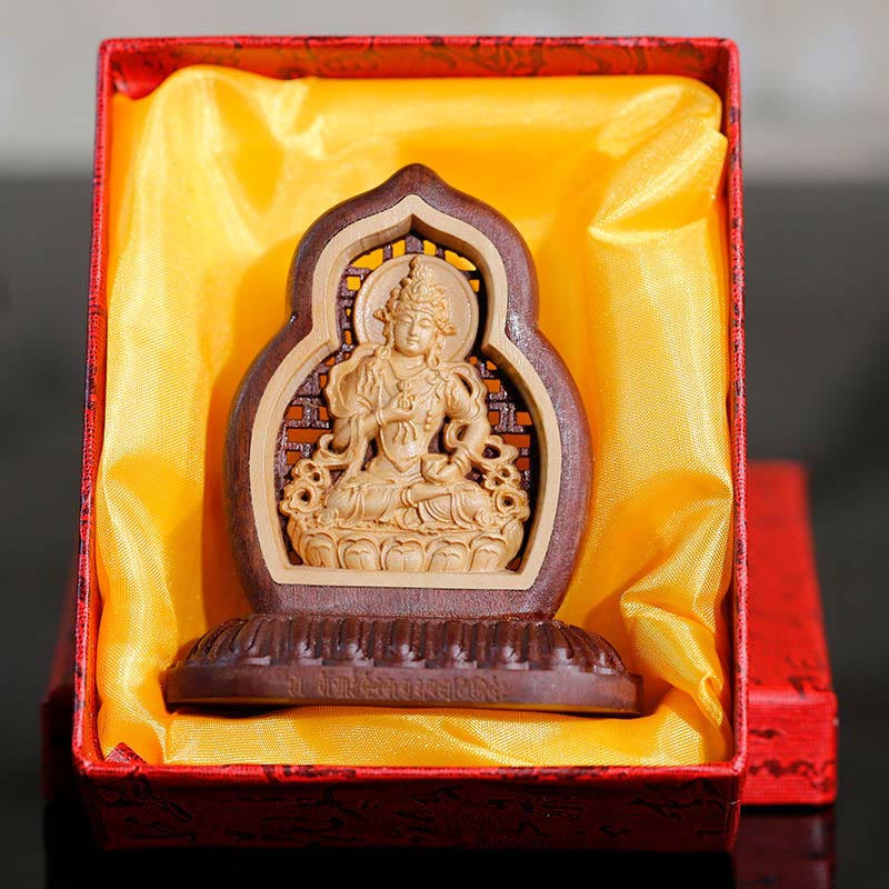 Estatua de la compasión grabada en madera de Buda Vajrasattva, decoración - image 4