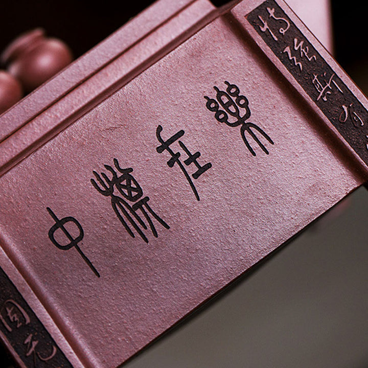 Buddha Stones Yixing, todo hecho a mano, Gomoku, juego de ajedrez, tetera cuadrada de Kung Fu de arcilla púrpura, 280ml