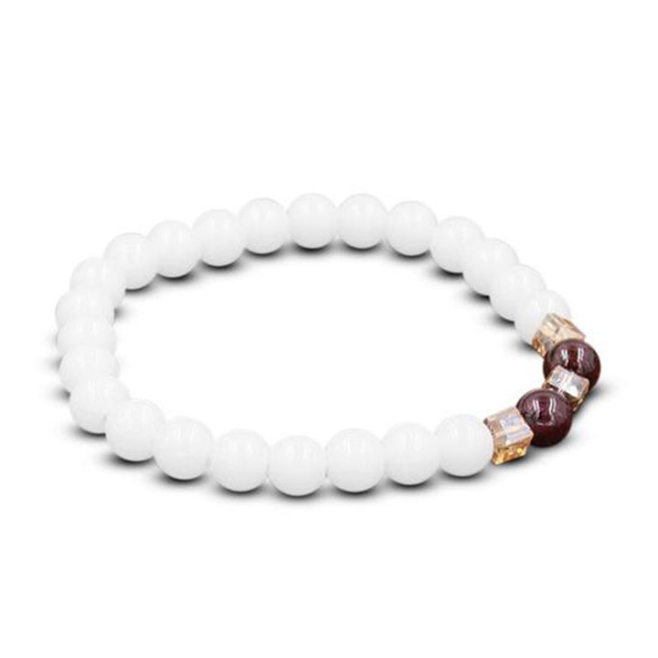 Pulsera de protección de jade blanco natural con Buddha Stones