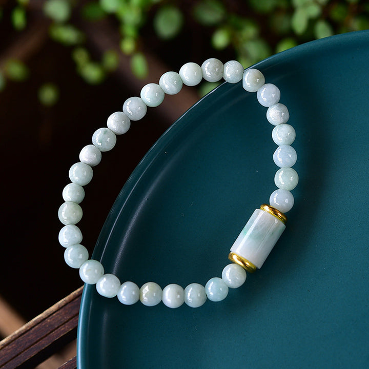 Pulsera de prosperidad de la suerte de jade natural con Buddha Stones