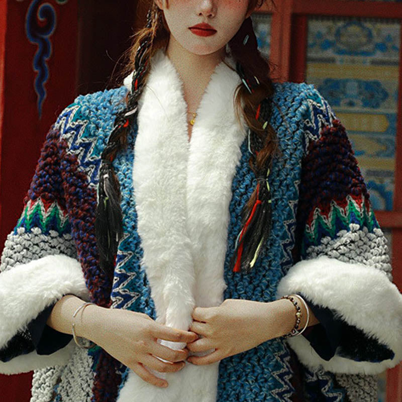 Mantón de rayas multicolor tibetano con Buddha Stones , bufanda de viaje acogedora para invierno