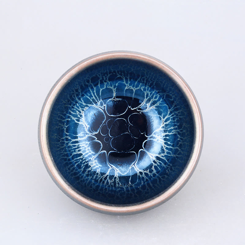 Buddha Stones hechas a mano, diseño de escamas de dragón Medusa, taza de té de cerámica china Jianzhan, taza de té Tenmoku Kung Fu