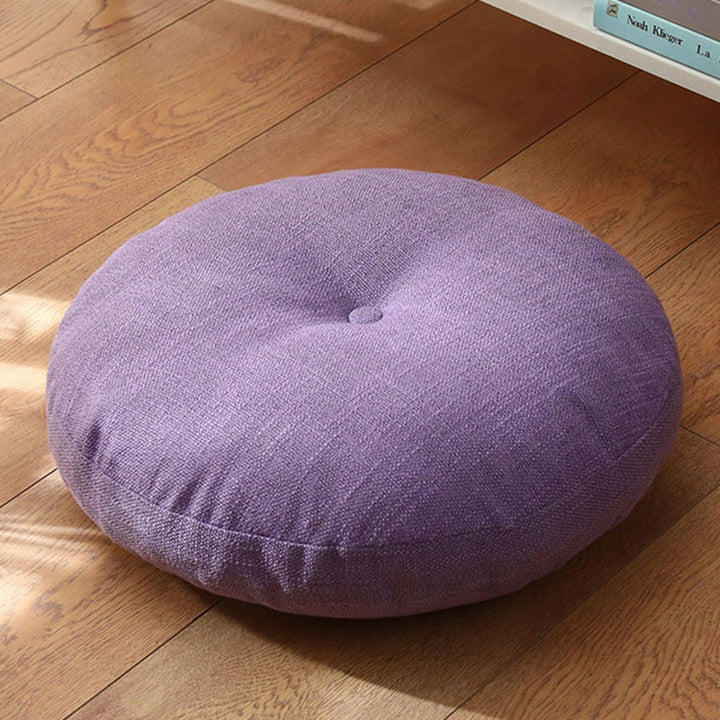 Cojín de asiento de meditación de lino con diseño Simple de loto, decoración para el hogar y la sala de estar - Desmontable - 40 cm x 10 cm - Orquídea - image 13