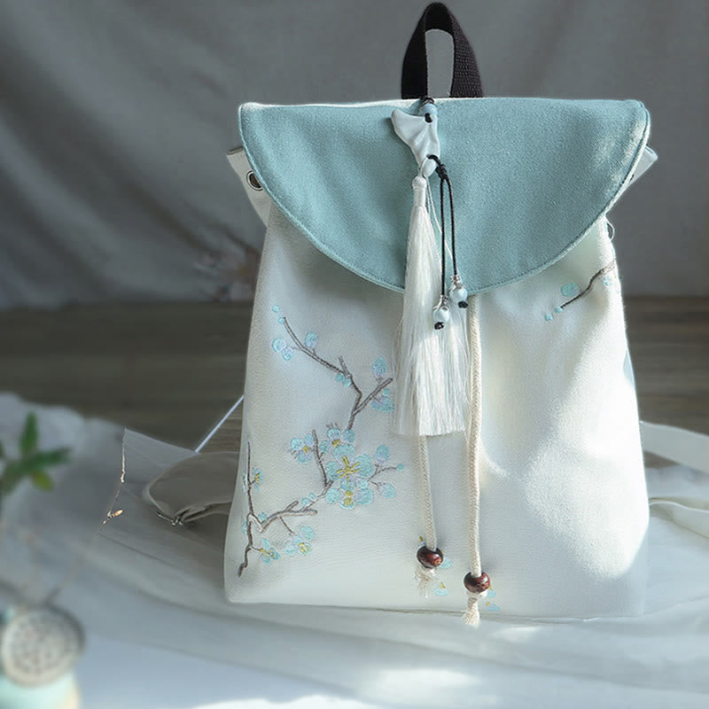 Mochila de lona de gran capacidad bordada hecha a mano con Buddha Stones - image 13