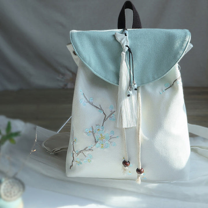 Mochila de lona de gran capacidad bordada hecha a mano con Buddha Stones - image 13