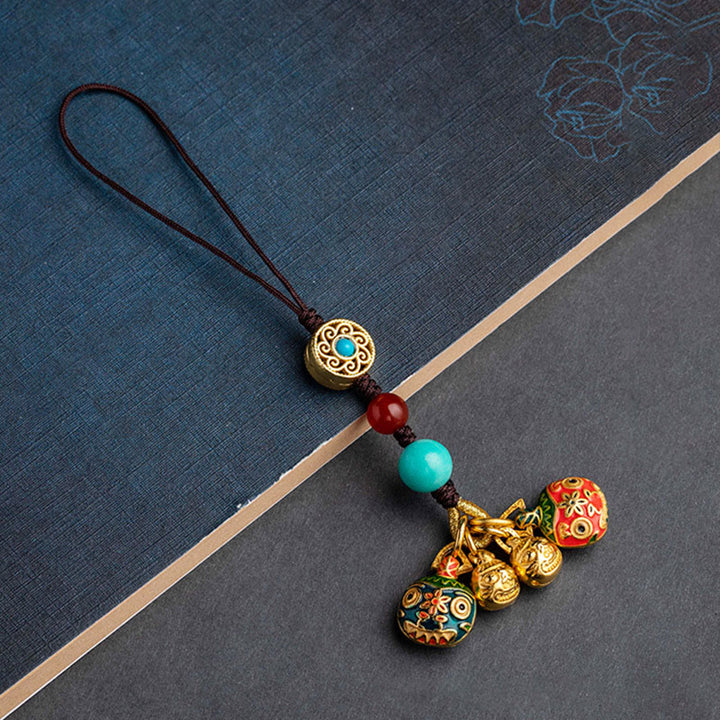 Buddha Stones, oro, bestia tragadora, familia, suerte, llavero de coche, decoración colgante para teléfono
