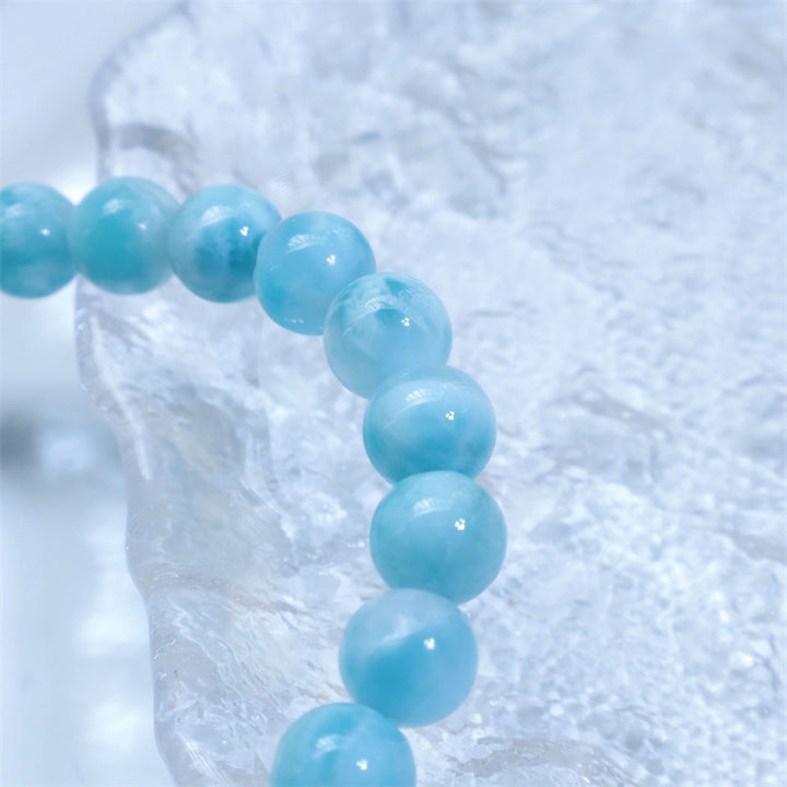 Pulsera de confianza de sabiduría de Larimar natural con Buddha Stones