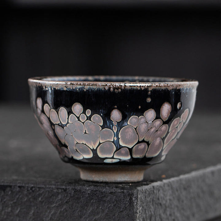 Buddha Stones hechas a mano, flores de cerezo, diseño de Sakura, taza de té de cerámica china Jianzhan, taza de té de Kung Fu