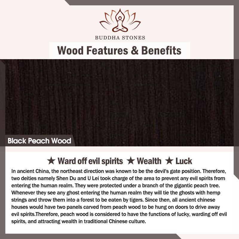 Decoraciones de cura calmante de flor de Buda de madera de melocotón negro - image 27