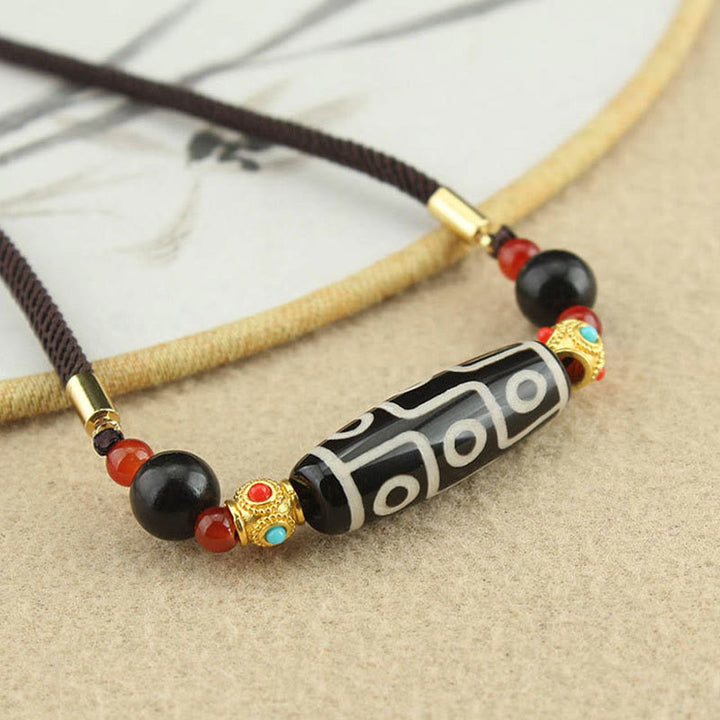Colgante de collar de cadena con Buddha Stones tibetanas de nueve ojos Dzi, protección de cuentas, bendiciones - image 3