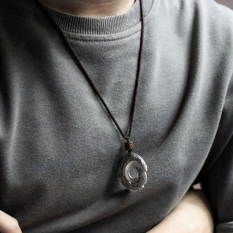 Buddha Stones la suerte mejora el diseño patrón cobre suerte collar colgante