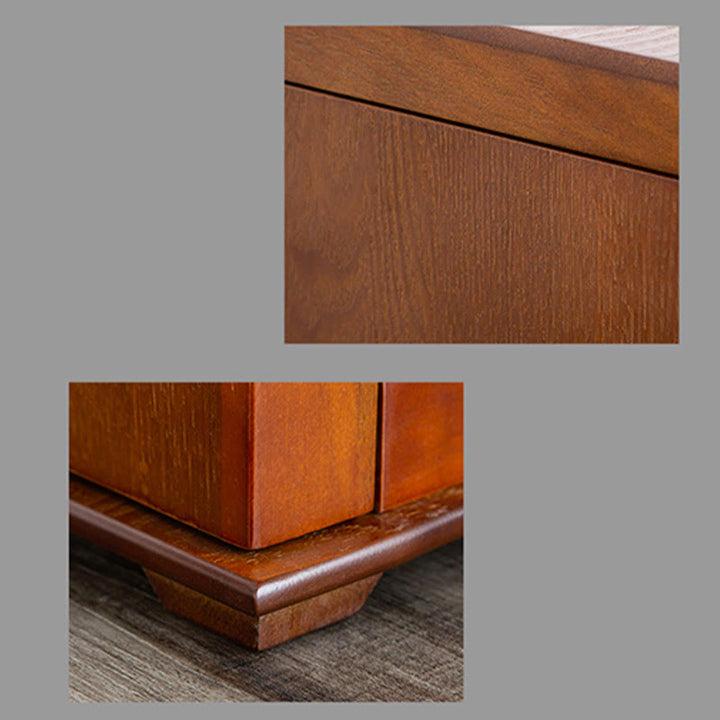 Caja de almacenamiento de joyería de madera de gran capacidad Vintage con Buddha Stones con espejo