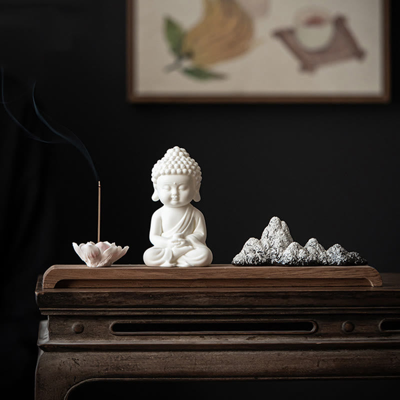 Buddha Stones, flor de loto, Tathagata Kwan Yin, Avalokitesvara Ksitigarbha, palo de cerámica para meditación, decoración de quemador de incienso