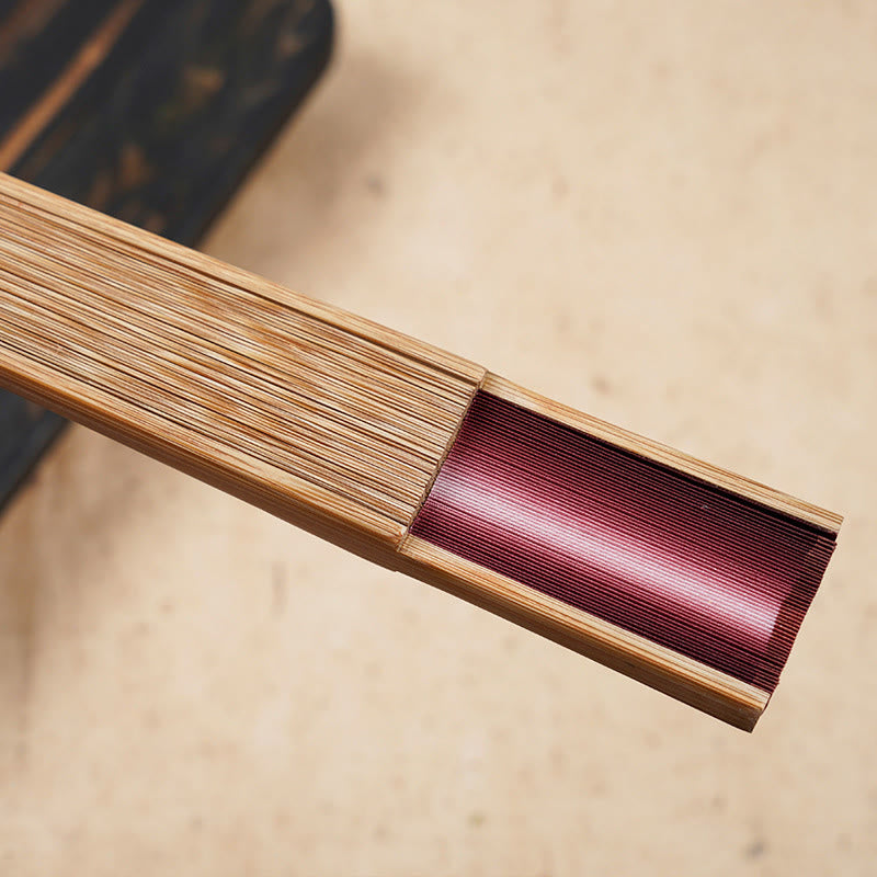 Abanico plegable de bambú de mano grabado hueco degradado de Color sólido con Buddha Stones