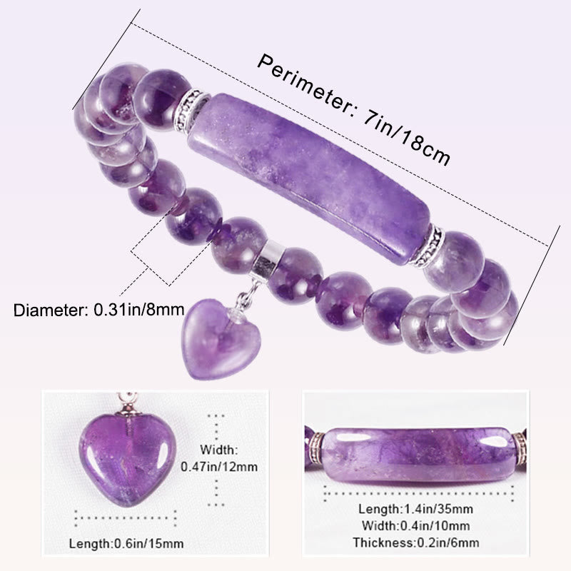 Pulsera de cuentas curativas de corazón de amor de cuarzo natural con Buddha Stones
