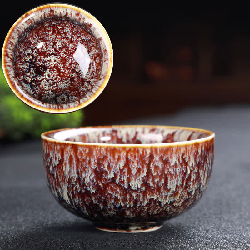 Tazas de té de cerámica coloridas con Buddha Stones para el hogar y la oficina