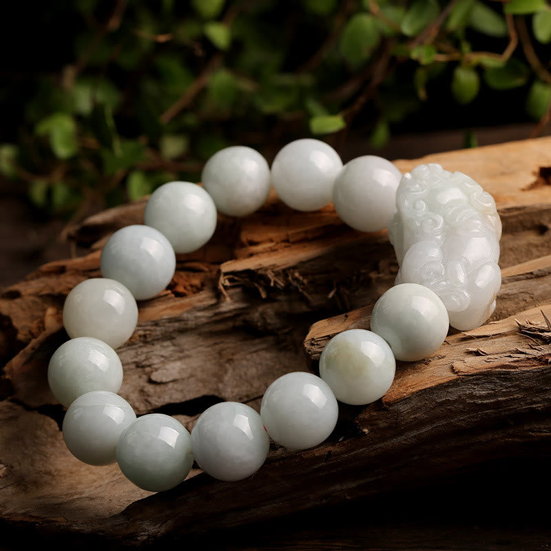 Pulsera de la suerte de Jade PiXiu, Buddha Stones Fengshui, riqueza, prosperidad