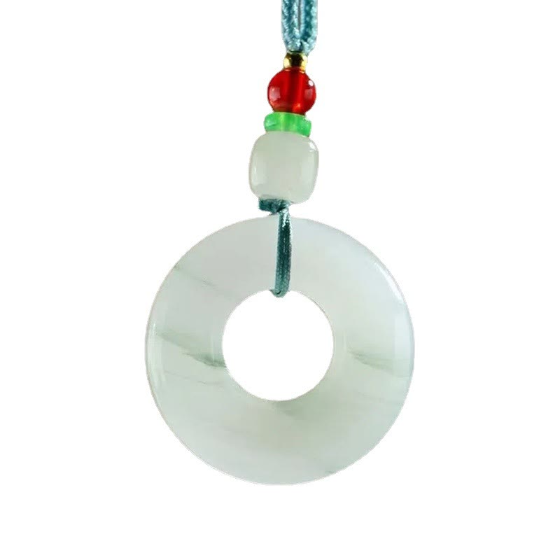 Colgante de collar de prosperidad con hebilla de paz de jade natural con Buddha Stones