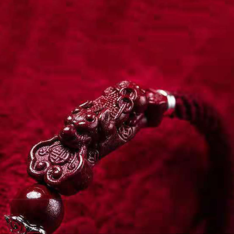 Pulsera trenzada de cinabrio PiXiu hecha a mano con Buddha Stones - image 5
