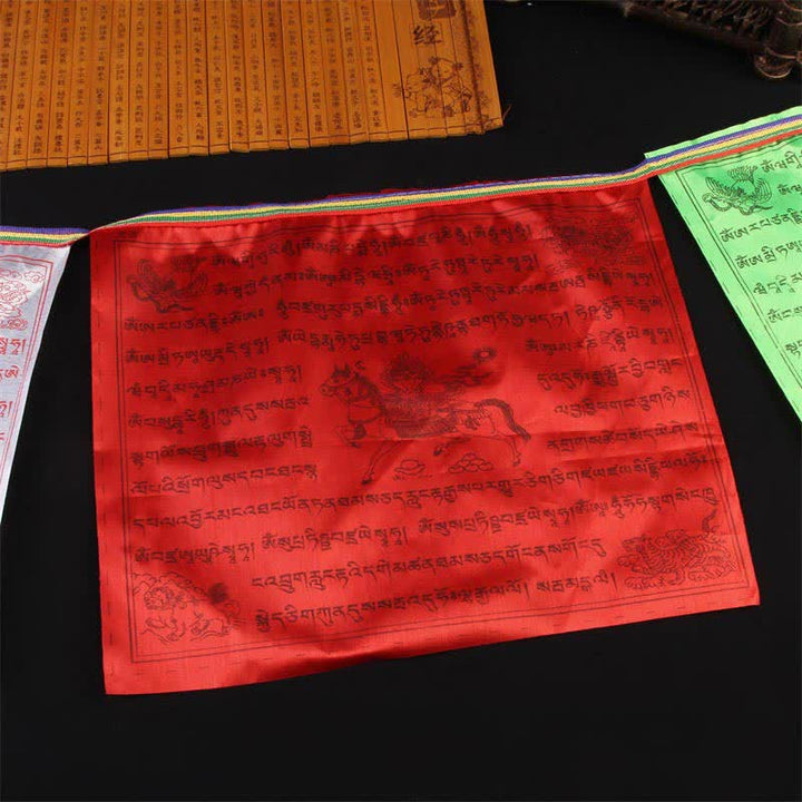 Bandera tibetana de oración al aire libre auspiciosa de caballo de viento de 5 colores