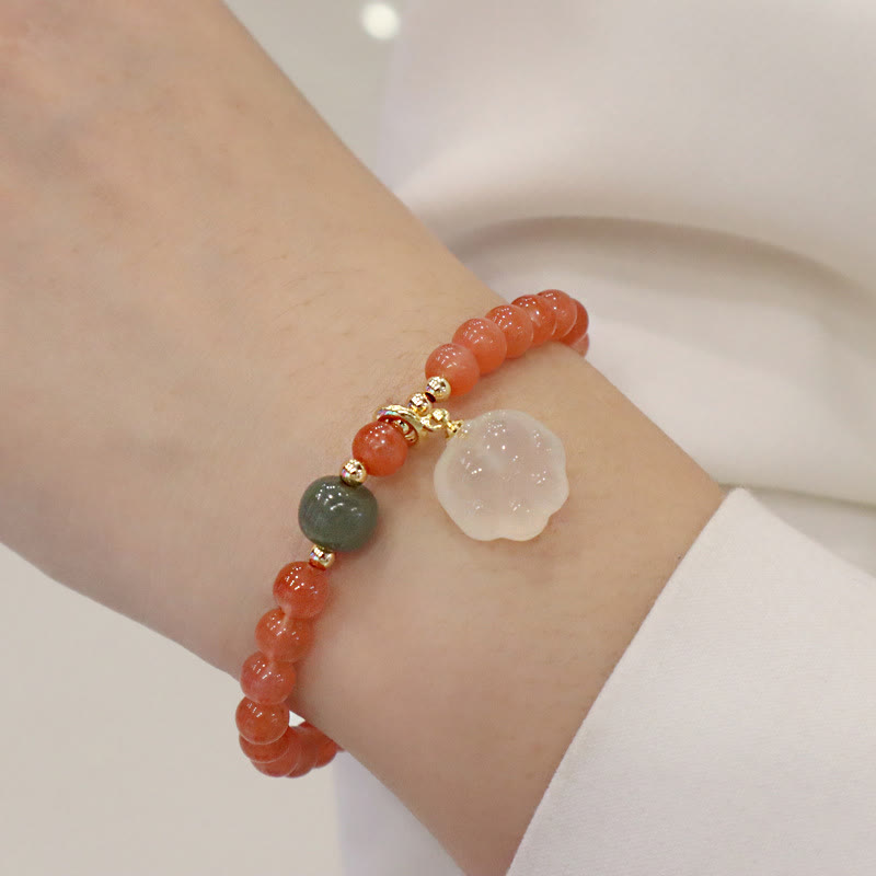 Pulsera de confianza con Buddha Stones, ágata roja, calcedonia, pata de gato, jade - image 3