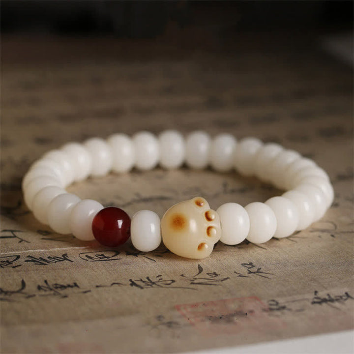 Pulsera de gato de la suerte con Buddha Stones , semillas naturales de Bodhi - image 1