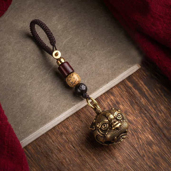 Llavero de cobre con Buddha Stones PiXiu Riqueza