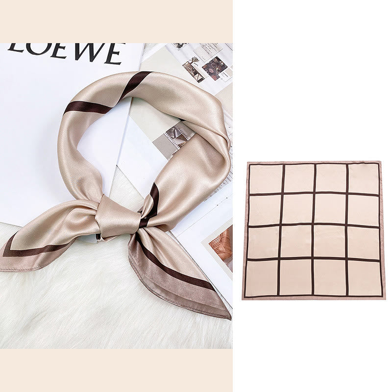 Buddha Stones escena pastoral globo aerostático flor de primavera 100% seda de morera cuello bufanda para el pelo - Tartán - image 32