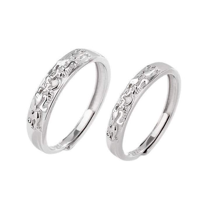 Anillo de pareja ajustable PiXiu Balance de plata de ley 925 con Buddha Stones - image 7