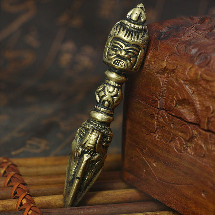 Buddha Stones hechas a mano en Nepal, pequeño Vajra Dorje grabado, decoración de cobre