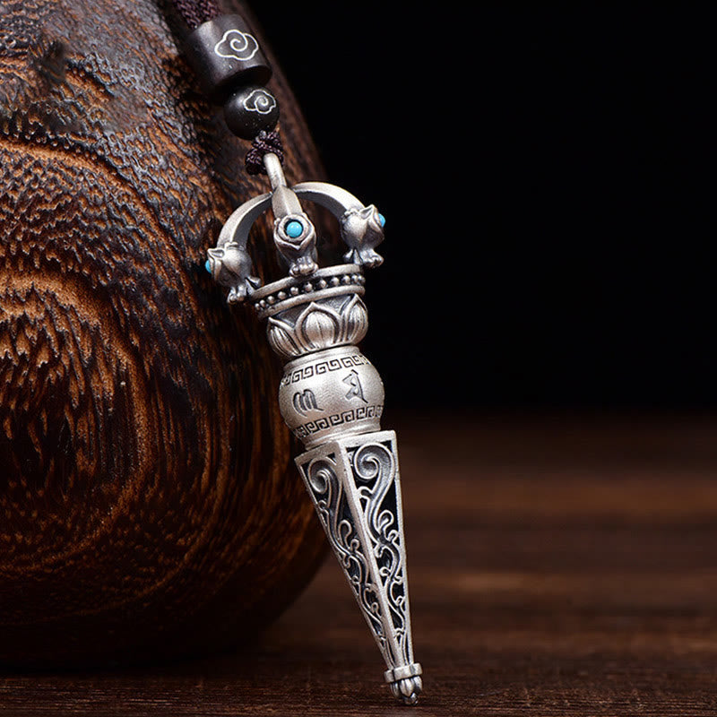 Colgante de collar giratorio con diseño de sabiduría de Buddha Stones , Om Mani Padme Hum tibetano, Dorje Vajra - Diseño de Dorje Vajra - image 0