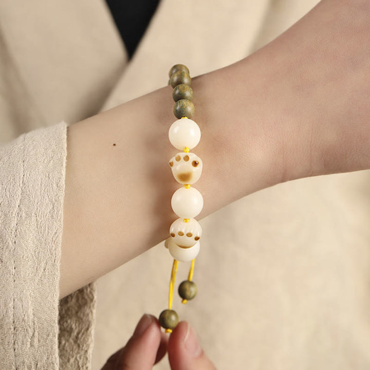 Pulsera de curación de garra de gato con semillas de Bodhi de sándalo verde Natural con Buddha Stones - image 4