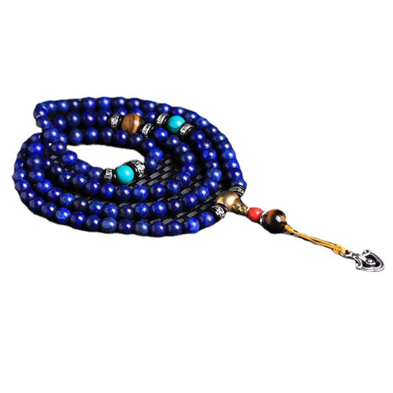 Buddha Stones Mala con 108 cuentas de lapislázuli y lazurita - image 4