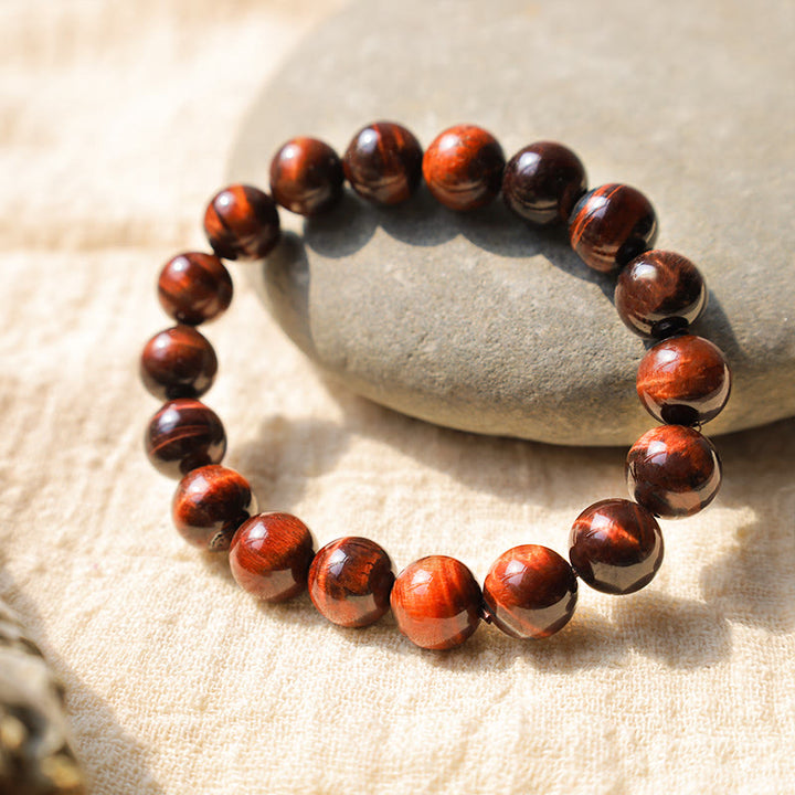 Pulsera de cuentas curativas de ojo de tigre natural con Buddha Stones - 10 mm - image 4