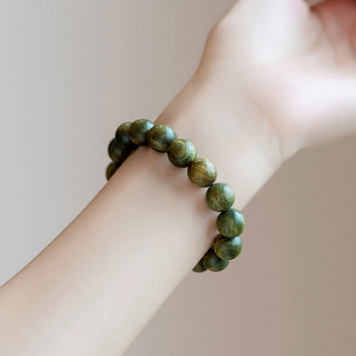 Pulsera de curación calmante de sándalo verde tibetano