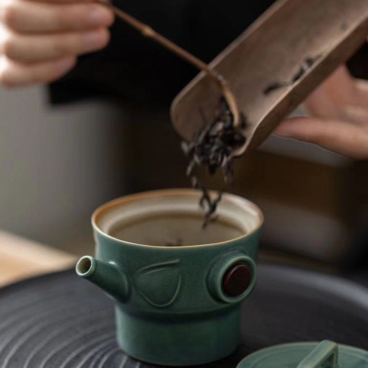 Taza de té de cerámica Kung Fu con bolsa, Buddha Stones , Sanxingdui