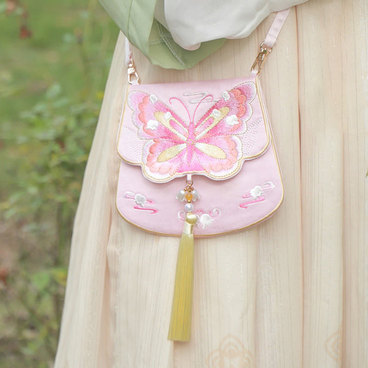 Buddha Stones suerte bordado loto Koi pez conejo flor Hanfu bolso bandolera bolso de hombro