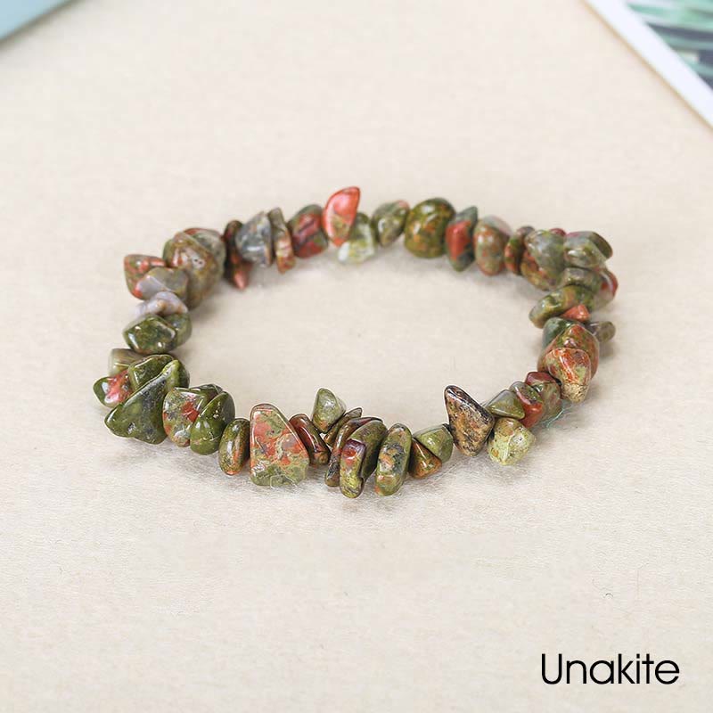 Pulsera calmante de calidez de piedra de cristal de forma irregular natural - Unakita (circunferencia de la muñeca: 15-18 cm) - image 66
