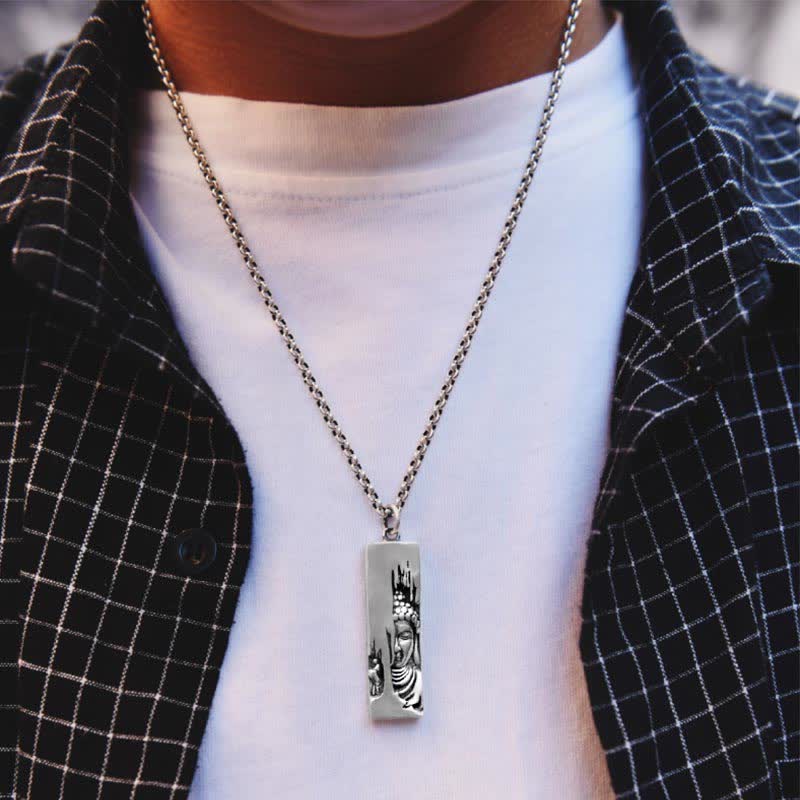 Collar con colgante de Buddha Stones, Tathagata, protección y fuerza, estilo vintage - image 5