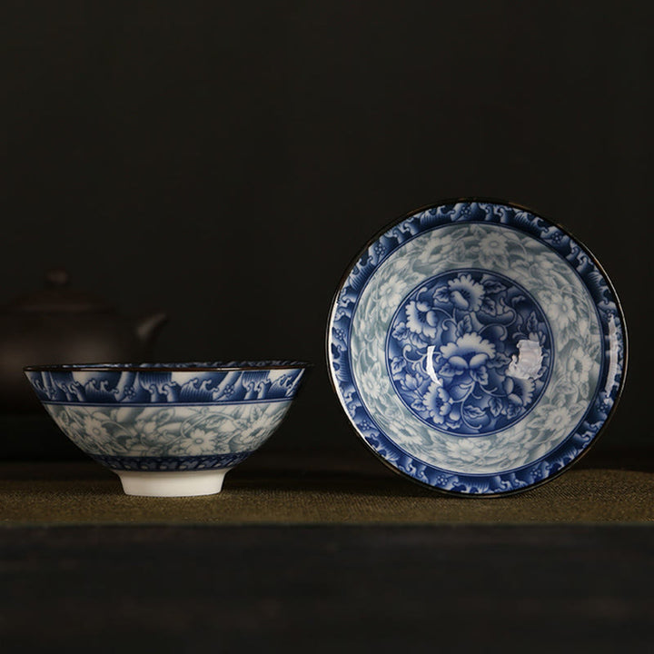 Taza de té de Buddha Stones, flores, carácter Fu, montañas, loto, flores de cerezo, taza de té de Kung Fu