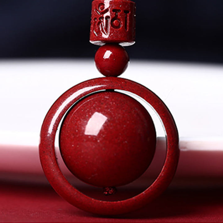 Buddha Stones cinabrio Om Mani Padme Hum PiXiu bendición collar de cuentas de la suerte colgante - image 21