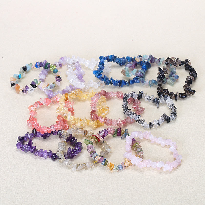 Pulsera calmante de calidez de piedra de cristal de forma irregular natural - image 1