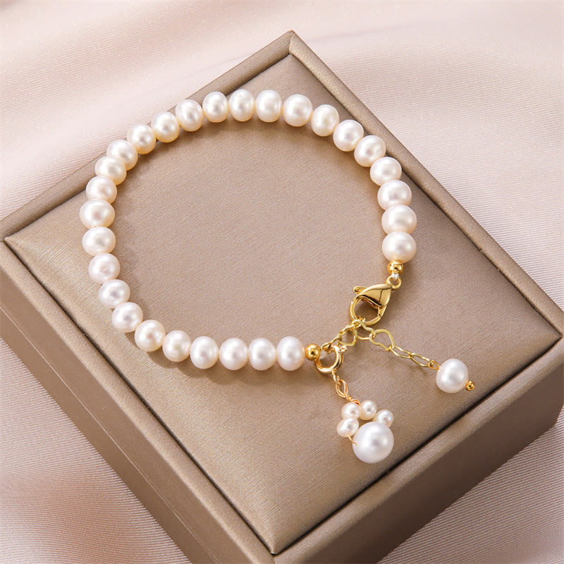 Pulsera de cadena curativa con forma de pata de gato y perlas de Buddha Stones - Perla (Sanación♥Sabiduría) - image 1