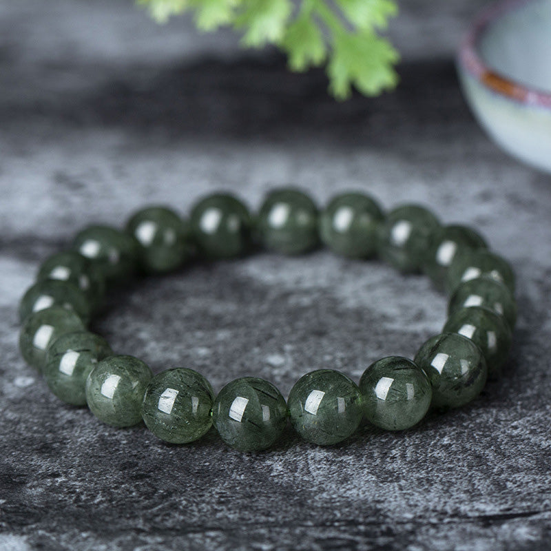 Pulsera de riqueza de bendición de cristal verde natural con Buddha Stones