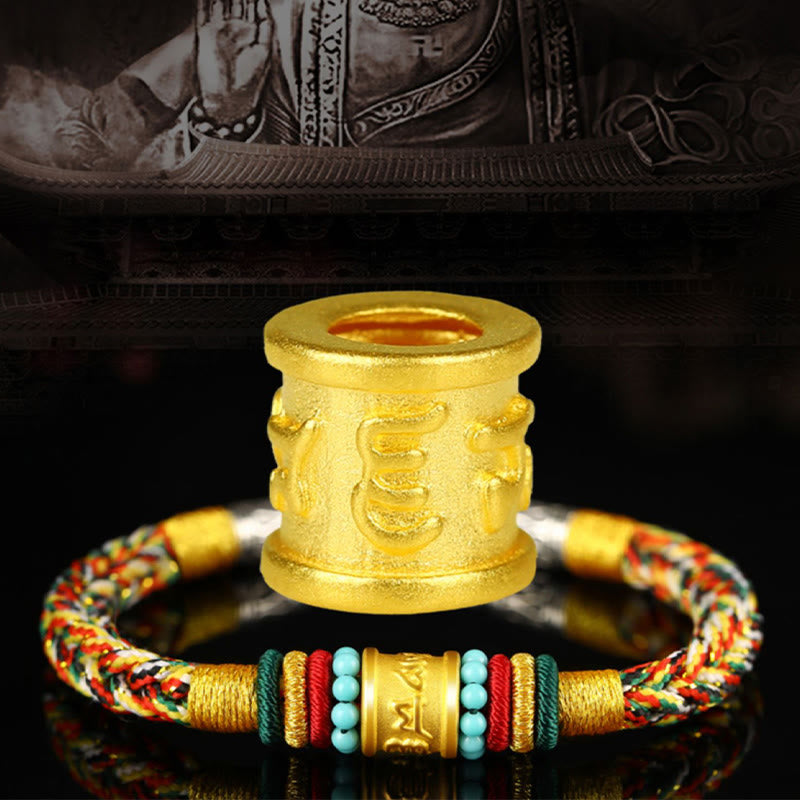 Buddha Stones Tíbet 999 oro Om Mani Padme Hum pulsera de la suerte hecha a mano con ocho hilos y nudo de la paz - image 13