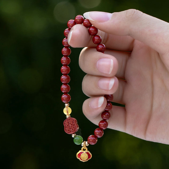 Pulsera Calma Felicidad Cinabrio Buddha Stones